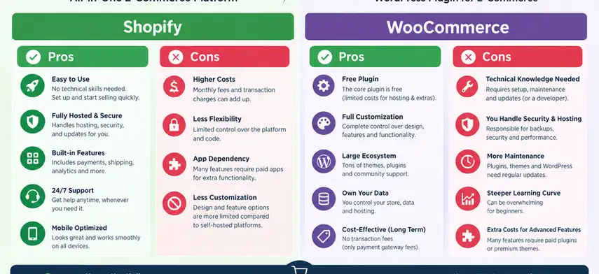 Shopify vs WooCommerce Pros Cons 2026: Our Honest Verdict